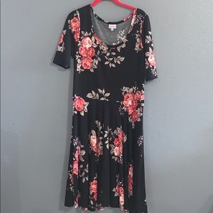 Vintage unicorn, black floral Nicole